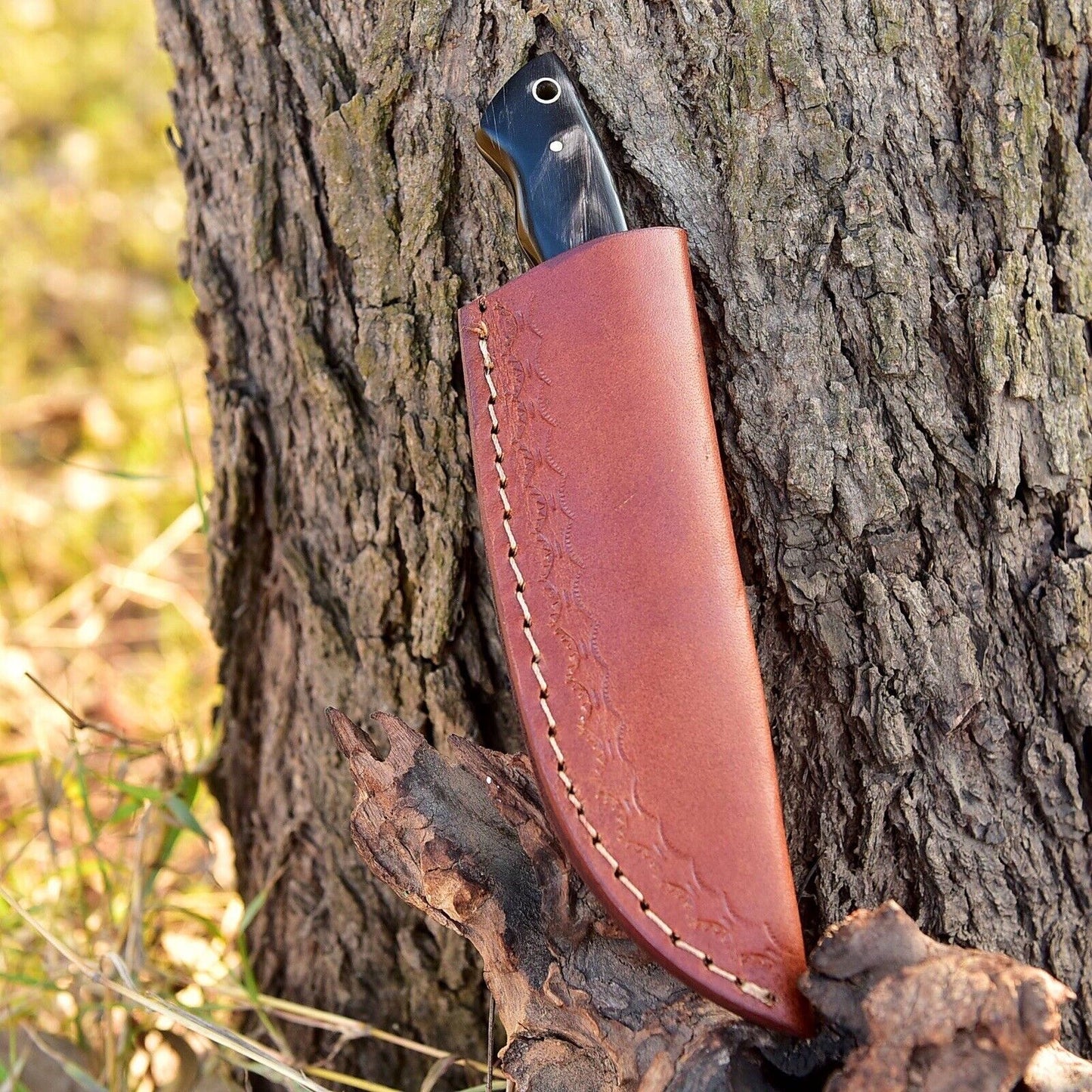 8" Handmade Carbon Steel Blade Skinner Knife Fixed blade knife With Leather Sheath Cover