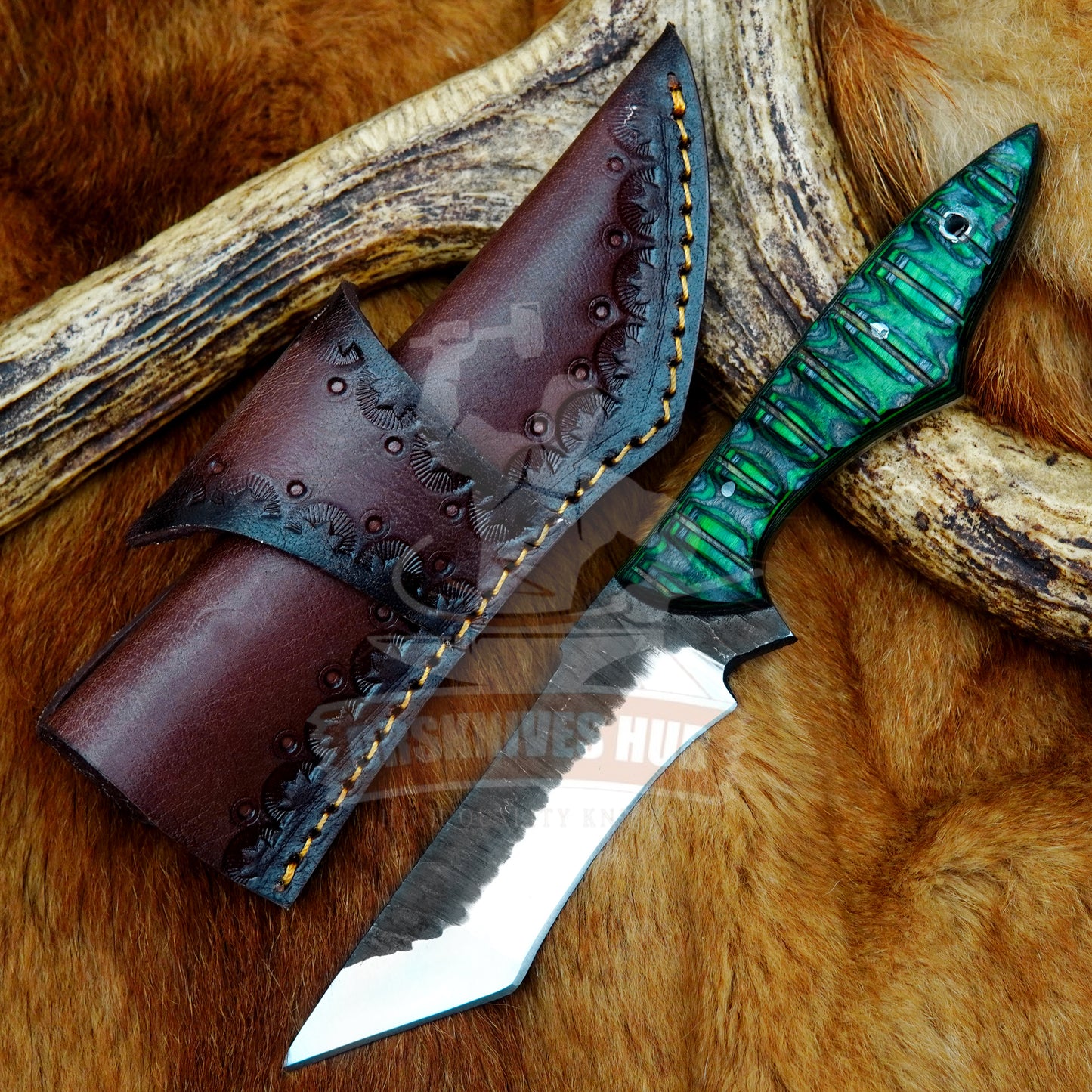 Tanto Knife 9" – Carbon Steel Fixed Blade with Wood Handle | DRSKNIVES HUB