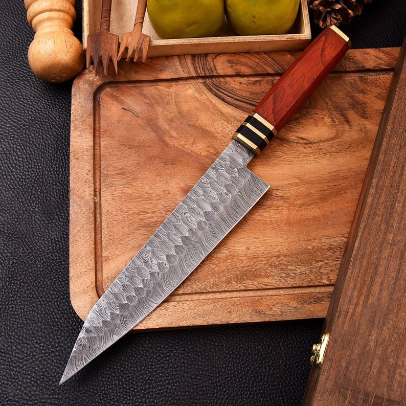 Beautiful Handmade Damascus Steel Blade Chef Knife