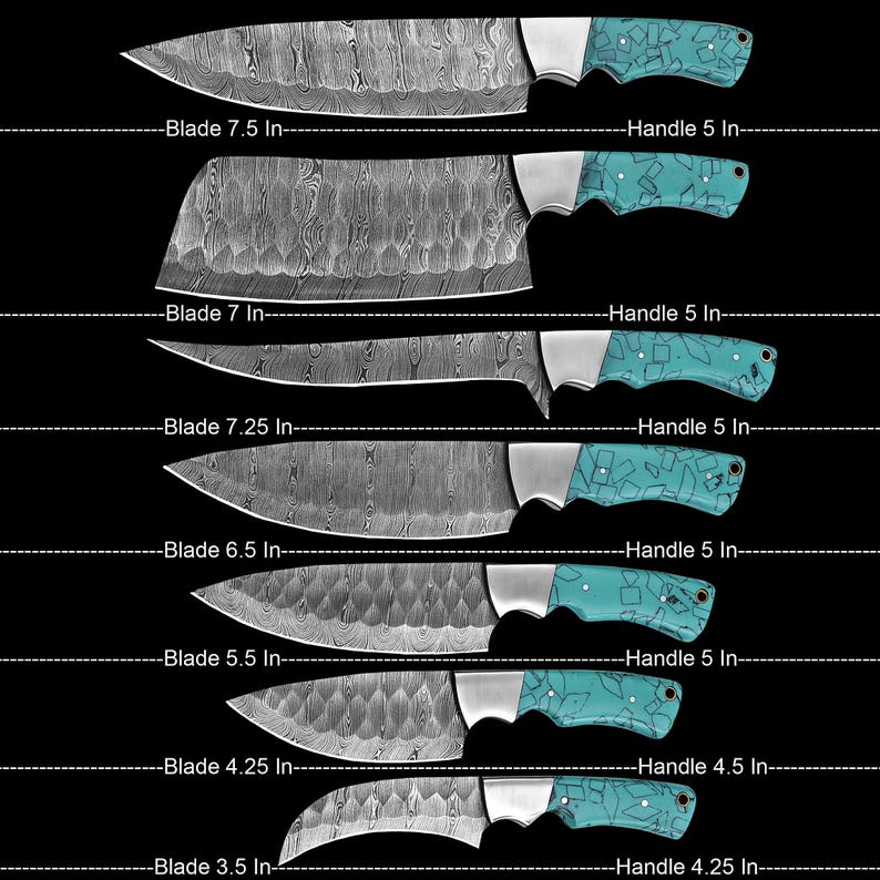 Professional 7-Piece Damascus Chef Knife Set with Leather Roll Kit