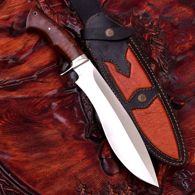 D2 Steel Bowie Knife 15" – Rose Wood Handle EDC | DRSKNIVES HUB
