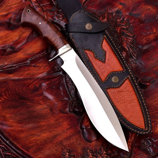D2 Steel Bowie Knife 15" – Rose Wood Handle EDC | DRSKNIVES HUB