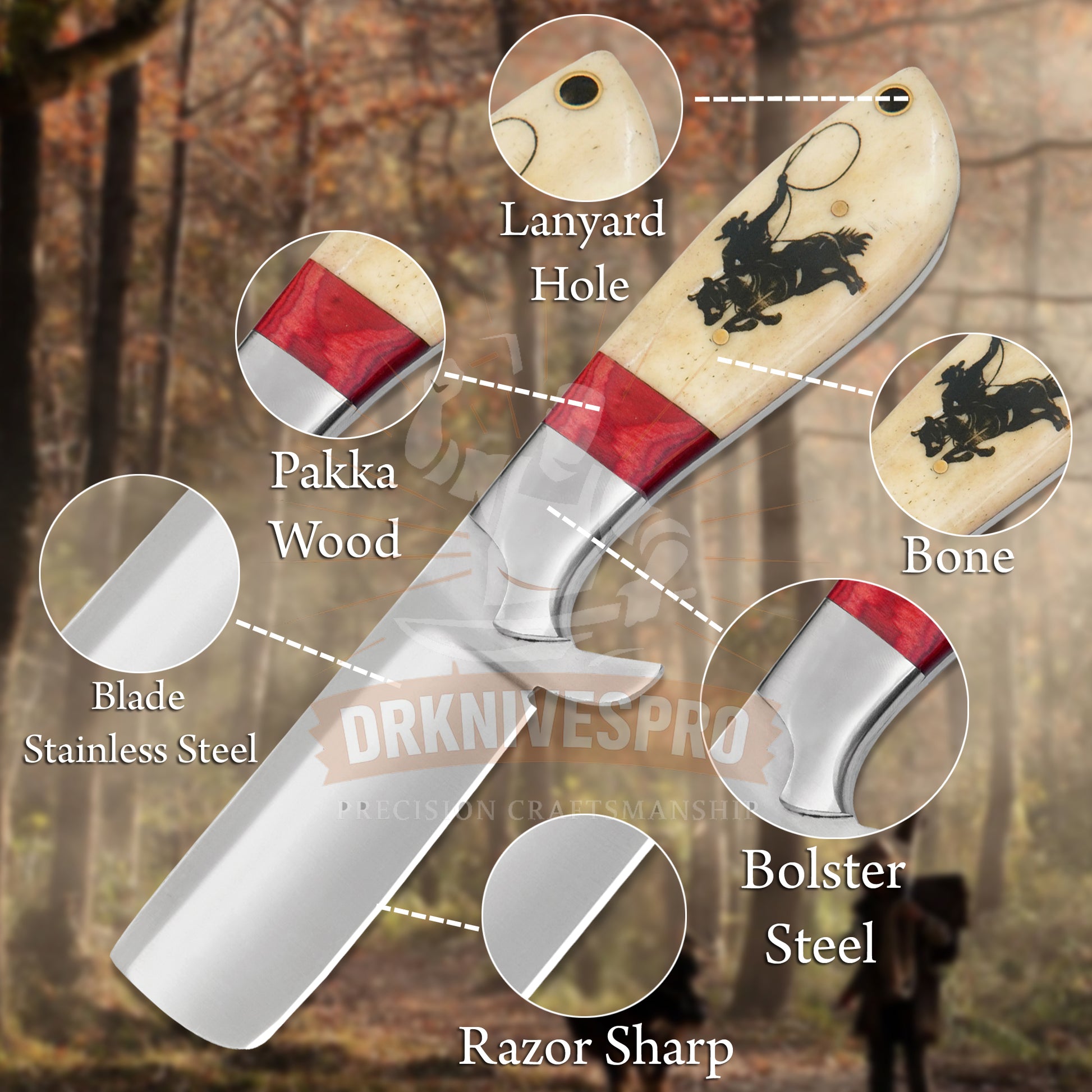 J2 Steel Cowboy Bull Cutter Knife With Leather Sheath | DRSKNIVES HUB