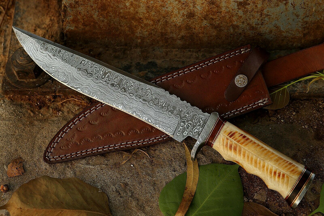 Beautiful Handmade 15" inches Bone Handle Fixed Blade Knife