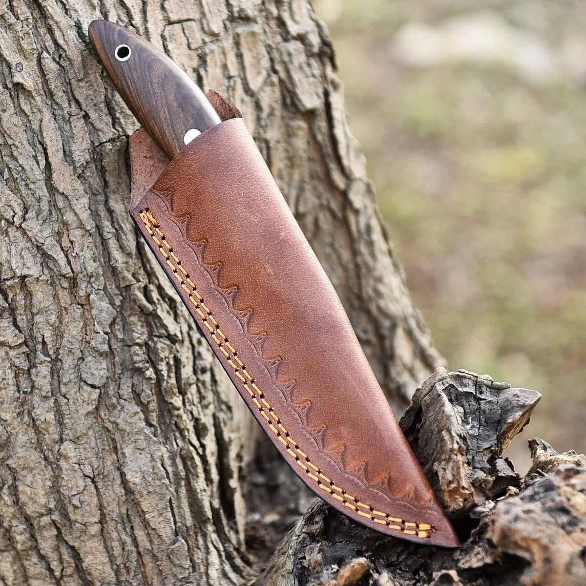 Cowboy Handmade Hunter with Sheath – Carbon Steel & Wood – DRS KNIVES HUB 