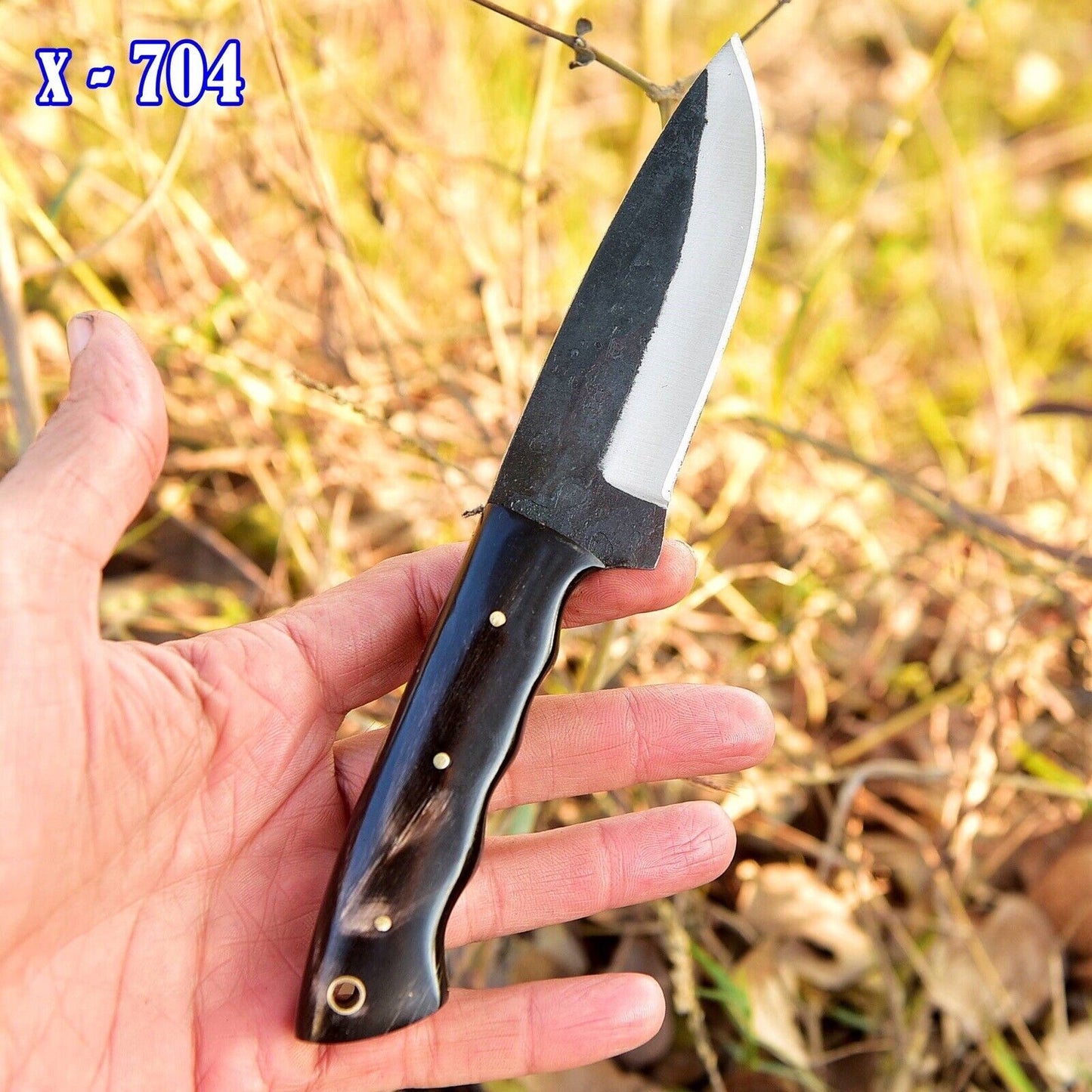 8" Handmade Carbon Steel Blade Skinner Knife Fixed blade knife With Leather Sheath Cover