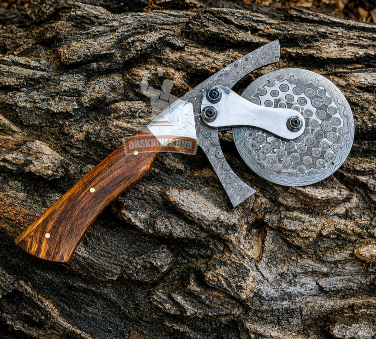 Damascus Steel Pizza Cutter Wheel
