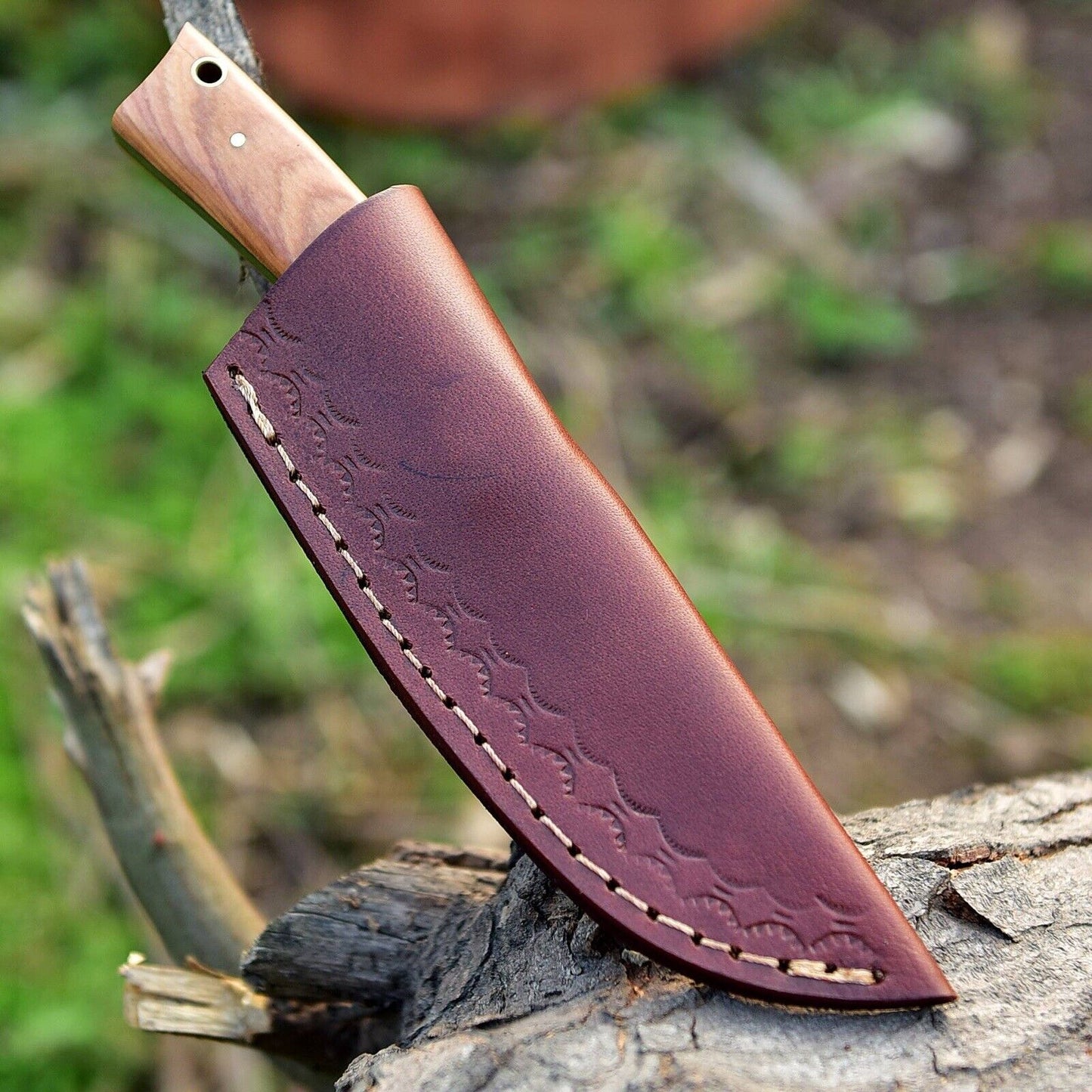 Handmade 1095 High Carbon Steel Fixed Blade Knife Skinner Tactical With Leather Sheath Cover