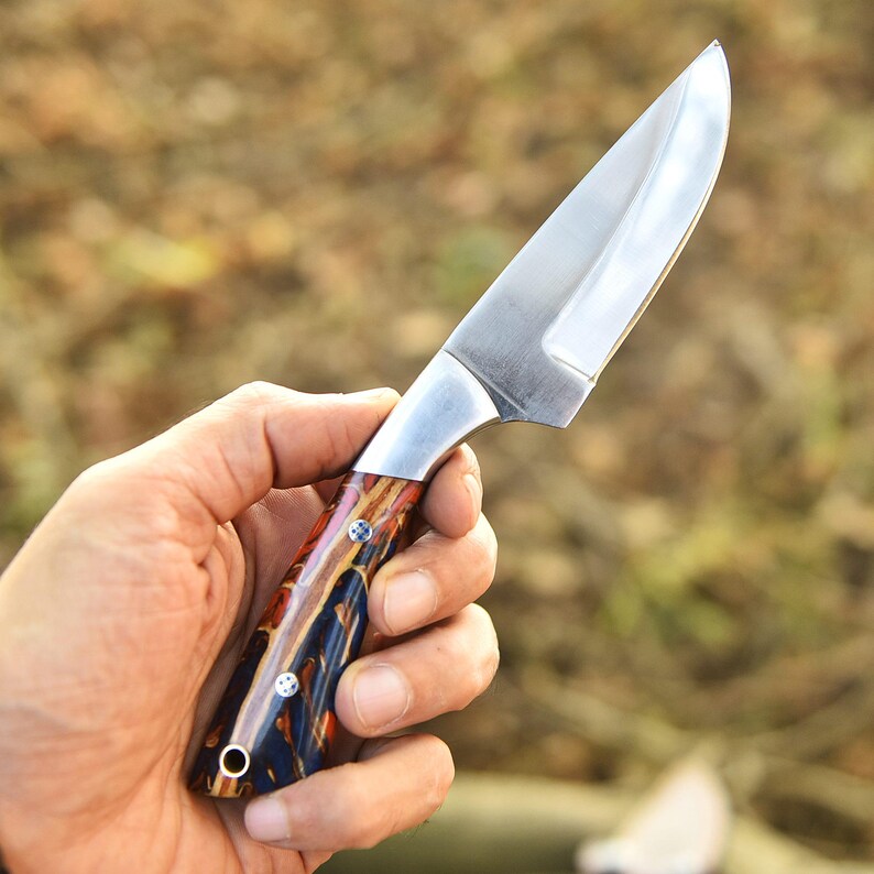 Hand Forged Stainless Steel Skinner knife pincone Handle