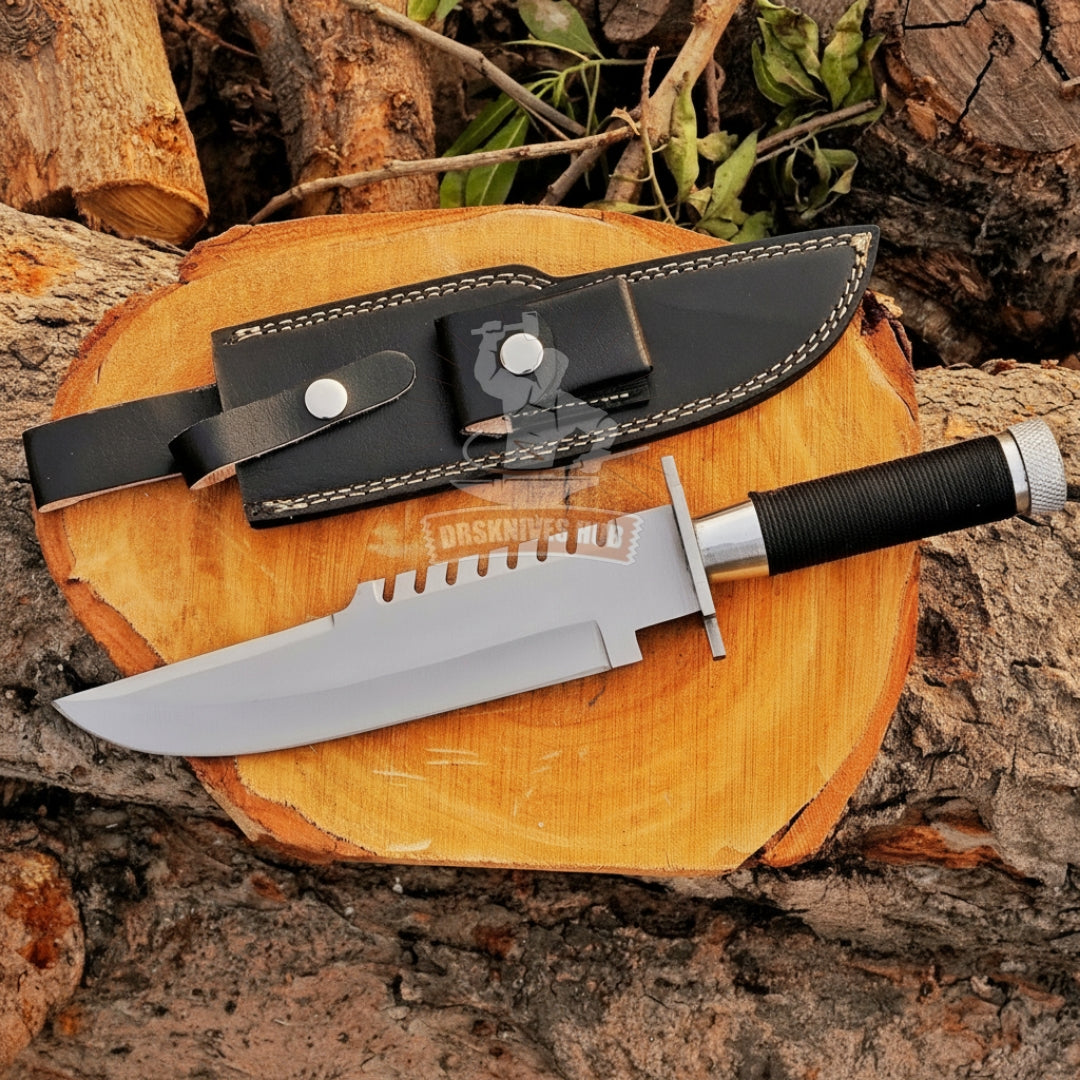 Commando knife Handmade Carbon Steel Bowie knife With Leather Sheath