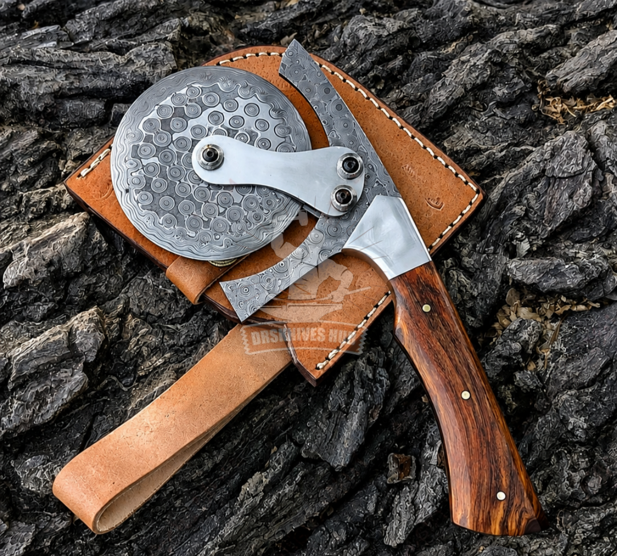 Damascus Steel Pizza Cutter Wheel