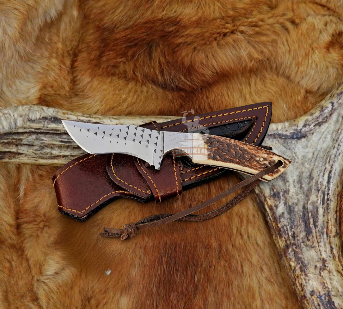 Hand-Forged Rasp Steel Cowboy Skinner Knife With Leather Sheath Cover