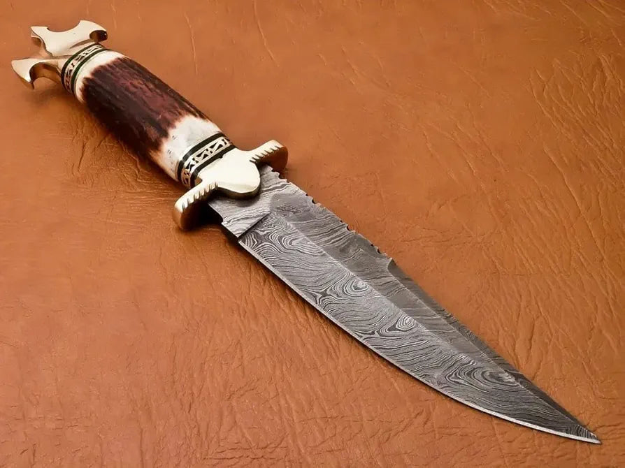 Fixed Blade Knife for Hunting, Camping, Outdoor Activities, Best Gift Handmade Damascus Steel Blade Knife