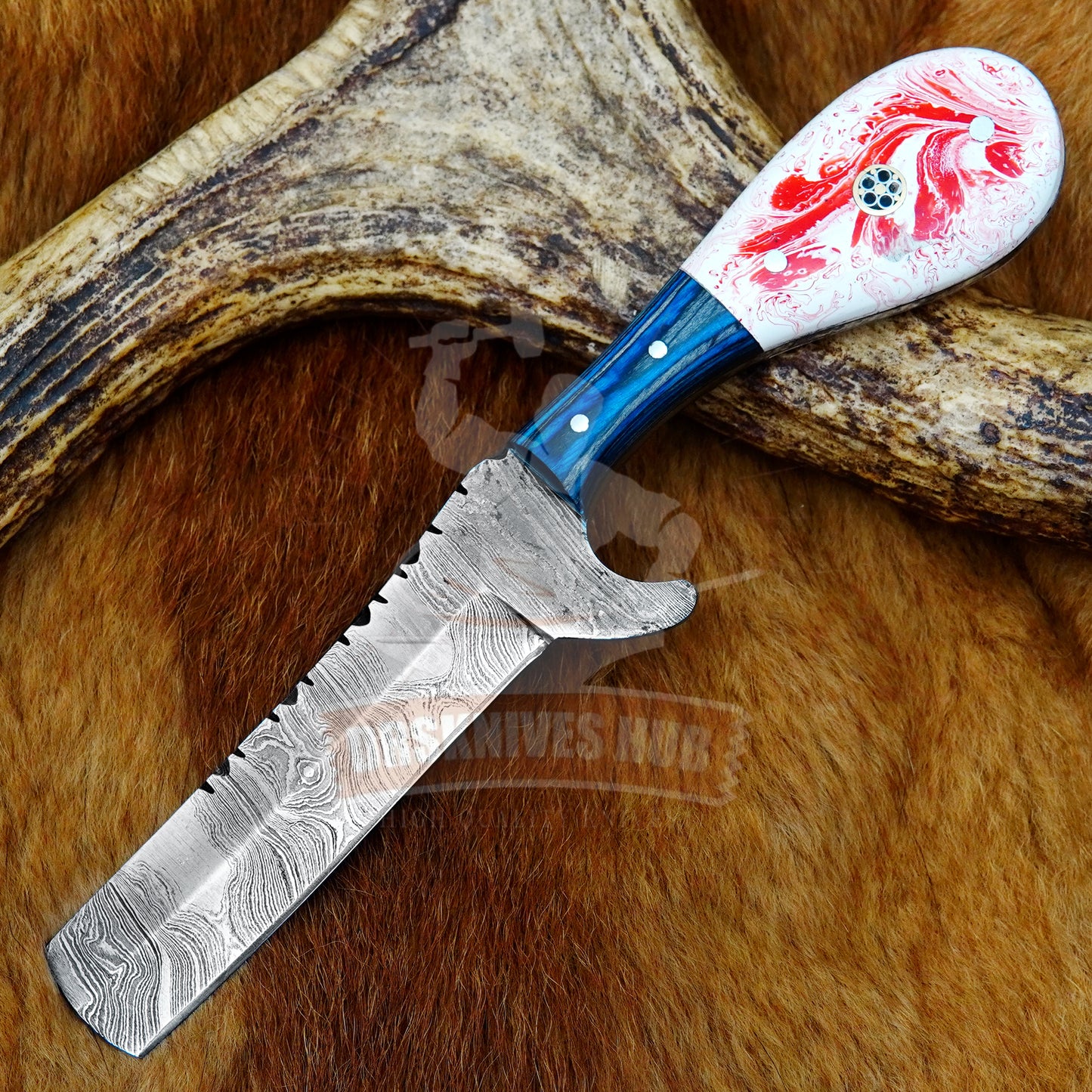 Cowboy Bull cutter knife With Leather Sheath Cover