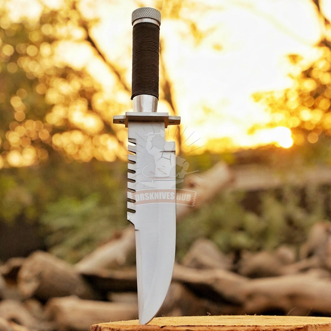 Commando knife Handmade Carbon Steel Bowie knife With Leather Sheath