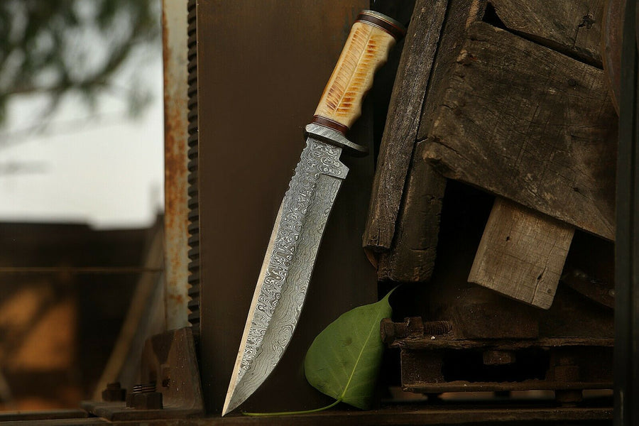 Beautiful Handmade 15" inches Bone Handle Fixed Blade Knife