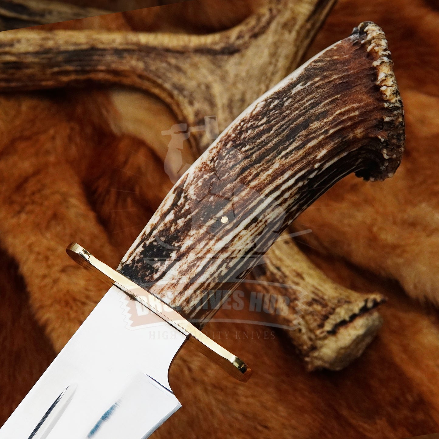 D2 Steel Handmade Mirro polished Hunting Bowie knife With Cover | DRSKNIVES HUB