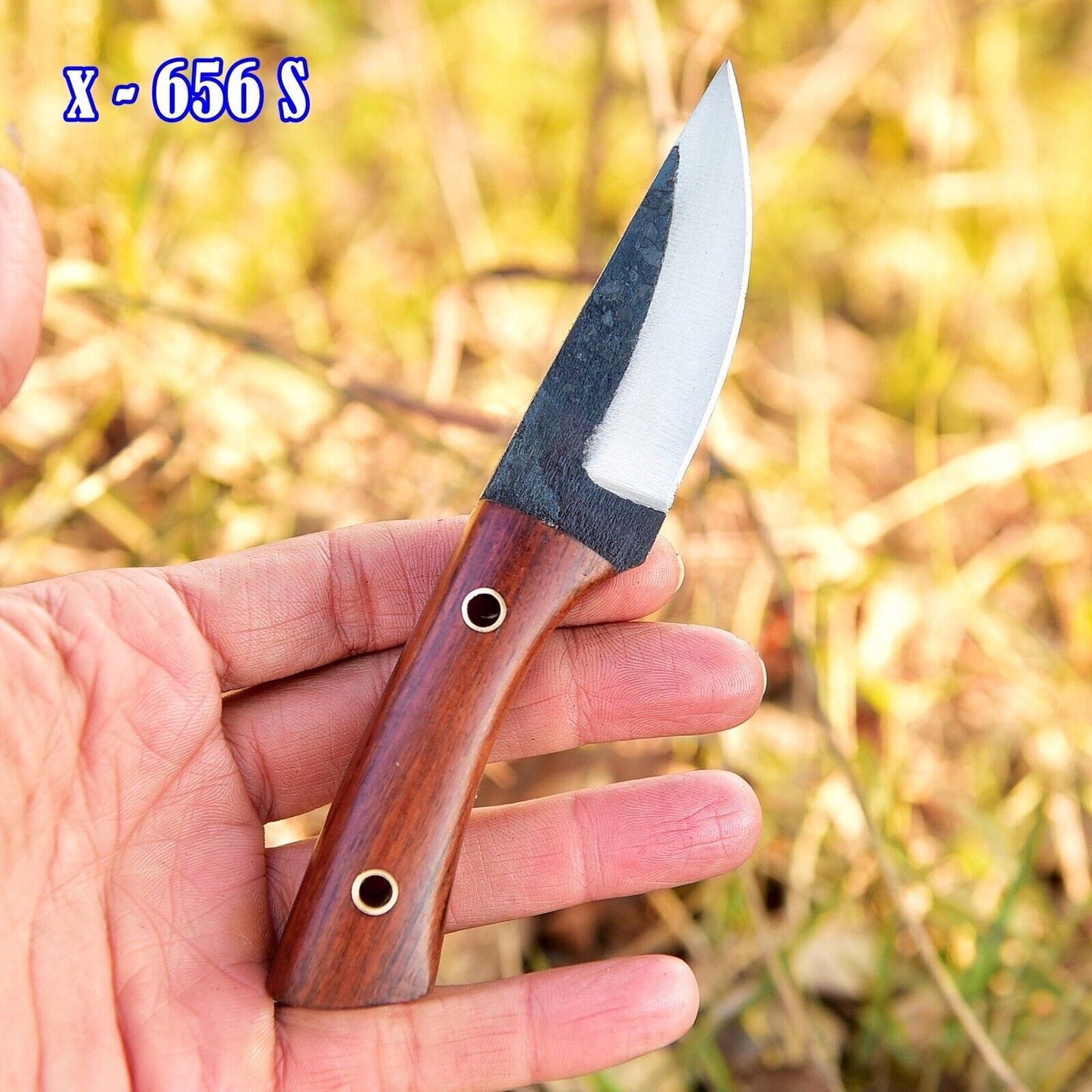 Hand forged High Carbon 1095Steel Fixed Blade Skinning Knife Wood Handle