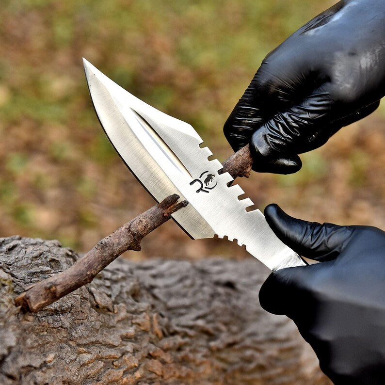 Hand-Forged viking Railroad Spike Art with Twisted Handle knife With Leather Sheath Cover