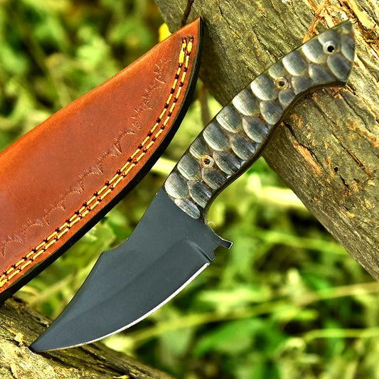 Hand Forged Edc Camping Knife Powder Coated Blade