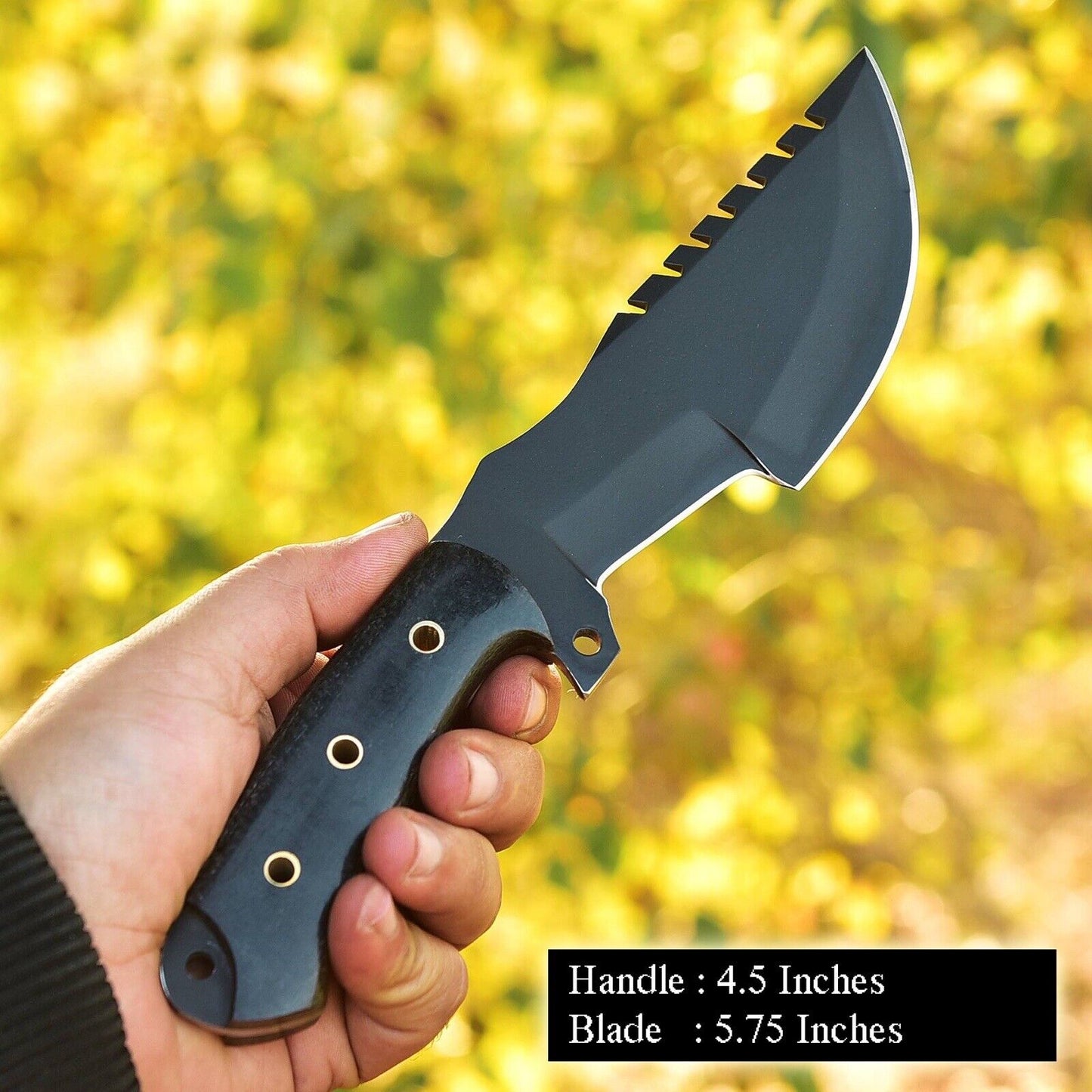 Full Tang D2 Steel Tracker Skinning Hunting Knife Military Survival