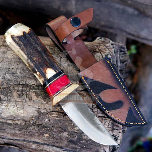 Hunting Knife 10" – Stag Handle Handcrafted Outdoor Knife | DRSKNIVES HUB