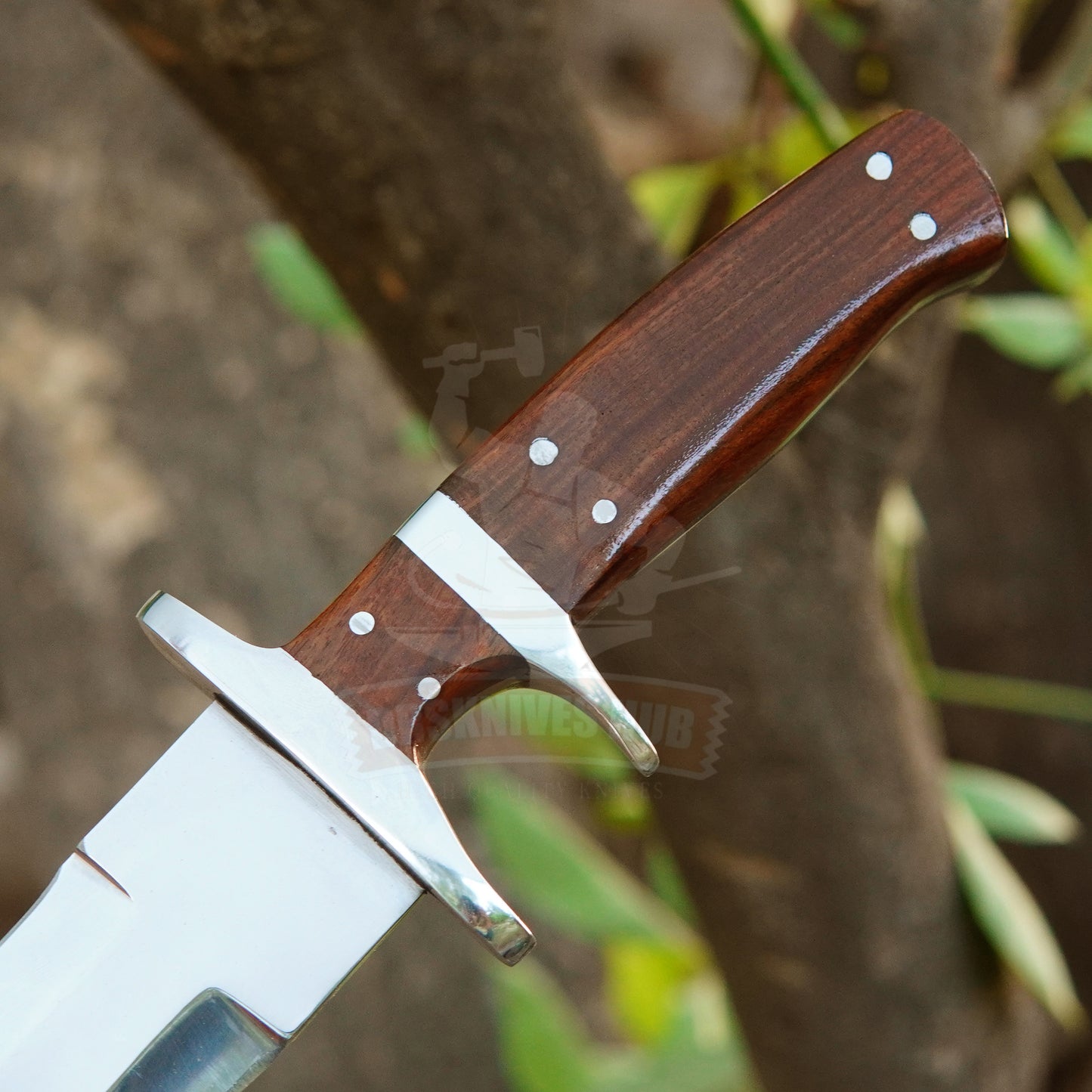 13” Handmade Carbon Steel Fixed Blade Hunting Knife with Wood Handle | DRSKNIVES HUB