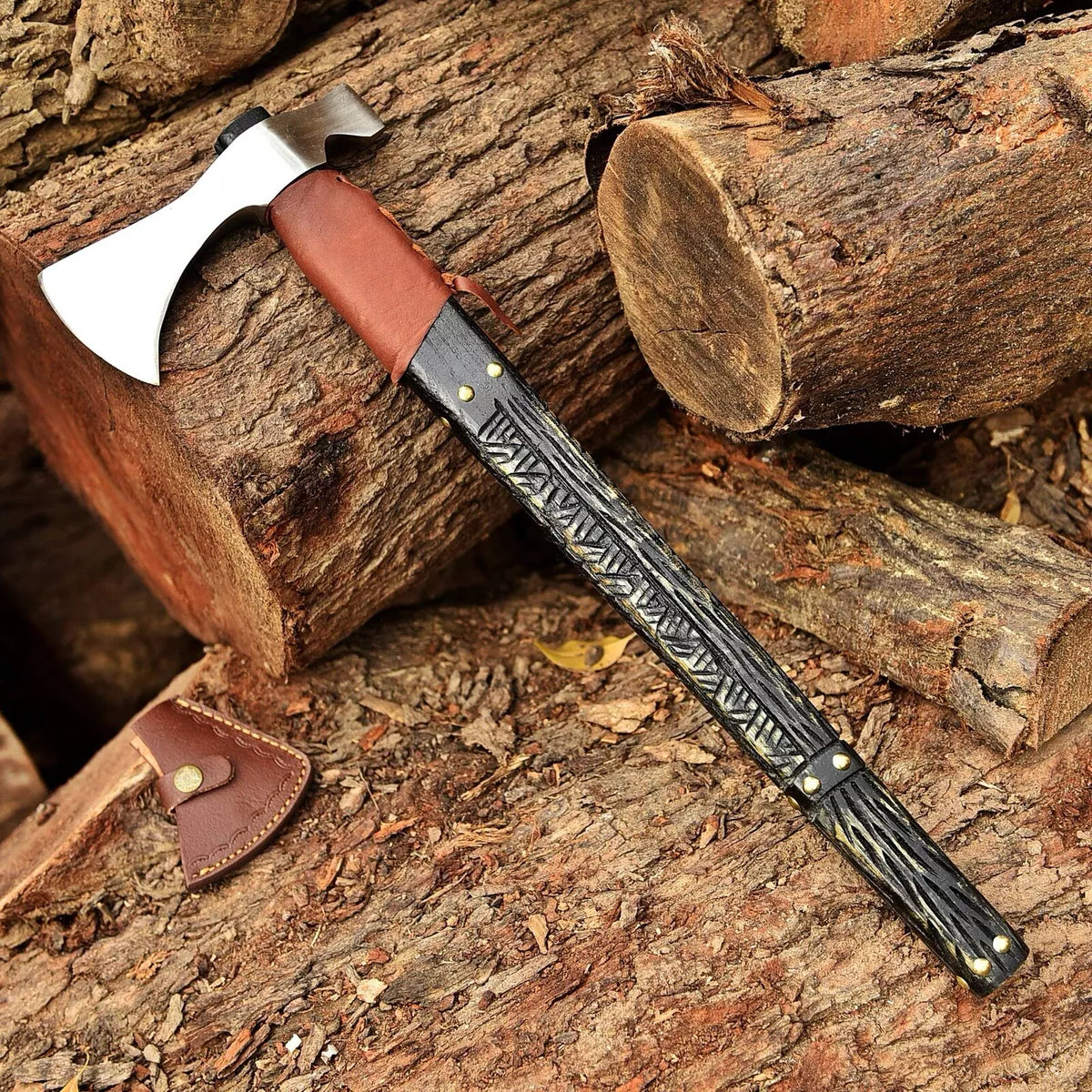 Stainless Handmade Viking Axe - Forged Carbon Steel Axe Outdoor Tactical Camping