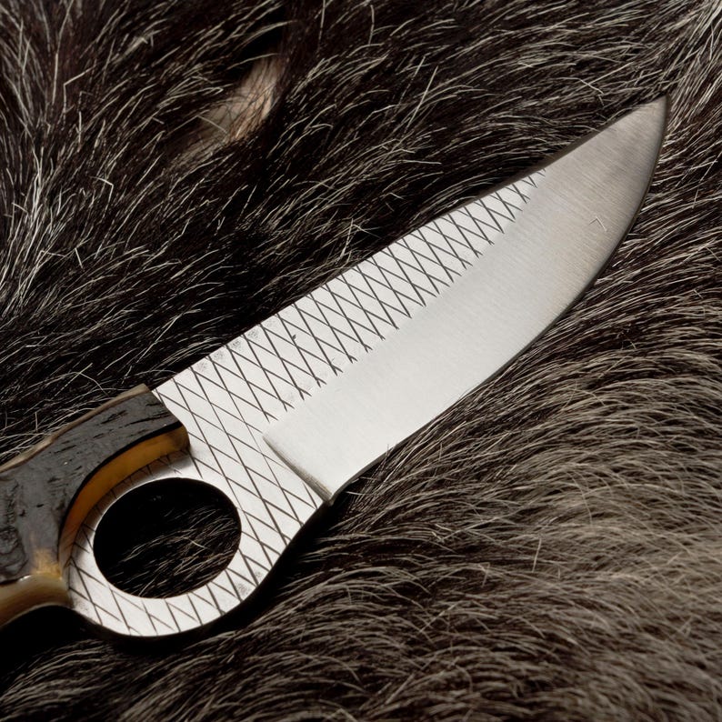 Custom Handmade Damascus Steel Resp Steel Skinner Knife With Leather Sheath Cover