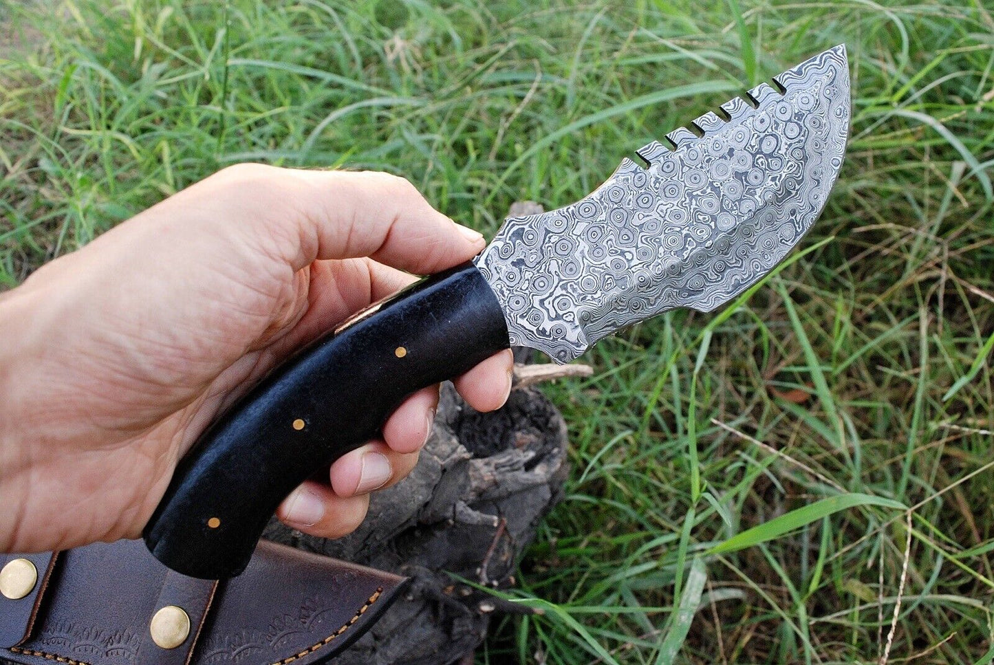 Handmade Damascus Steel Tracking knife Damascus Steel Fixed Blade Full Tang knife