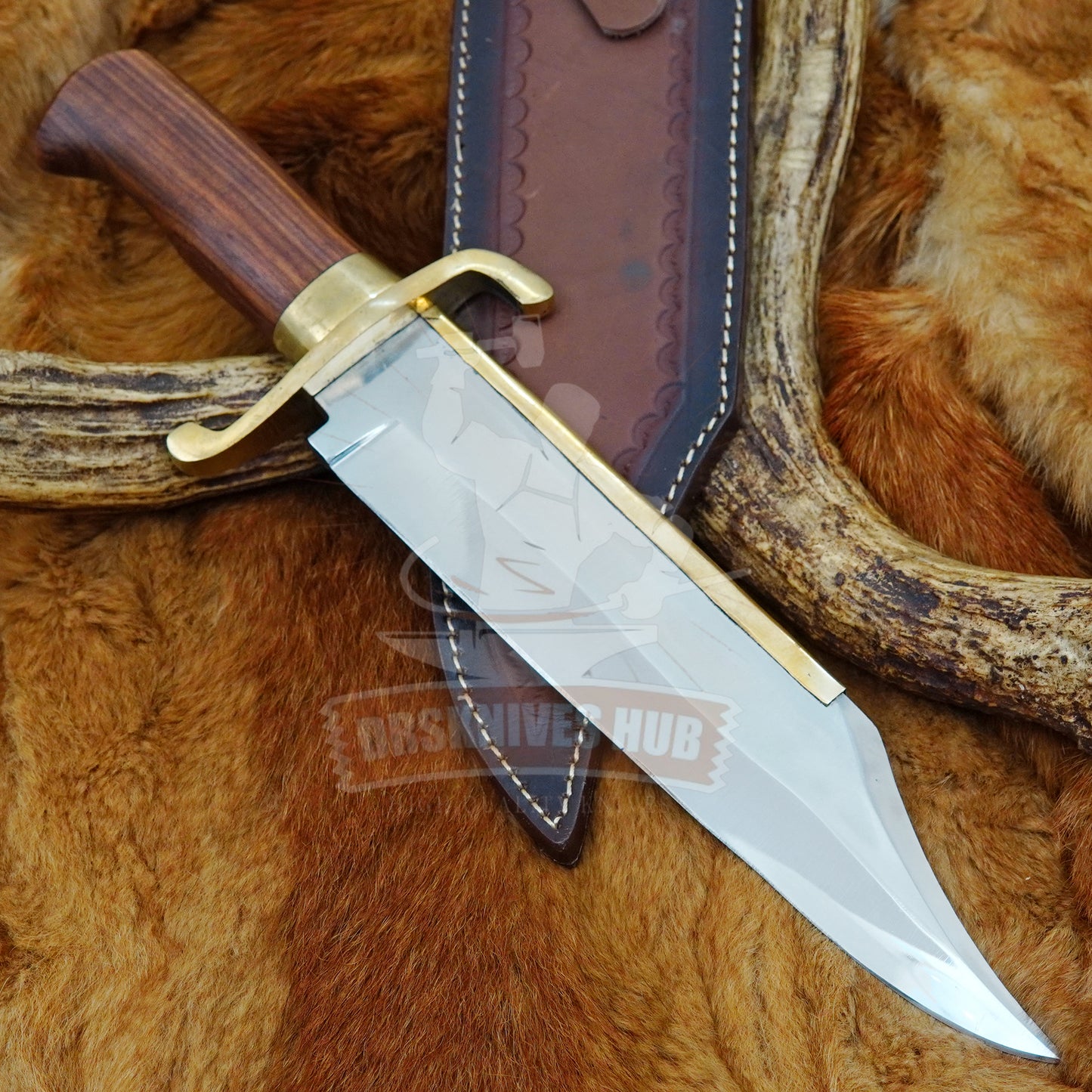 Handmade J2 Steel Bowie Knife Wood Handle With Leather Sheath Gift for her, Gift For him