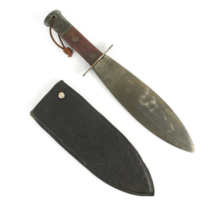Custom Hand- Forged  OSS Smatchet With Fully Walnut Wood Handle