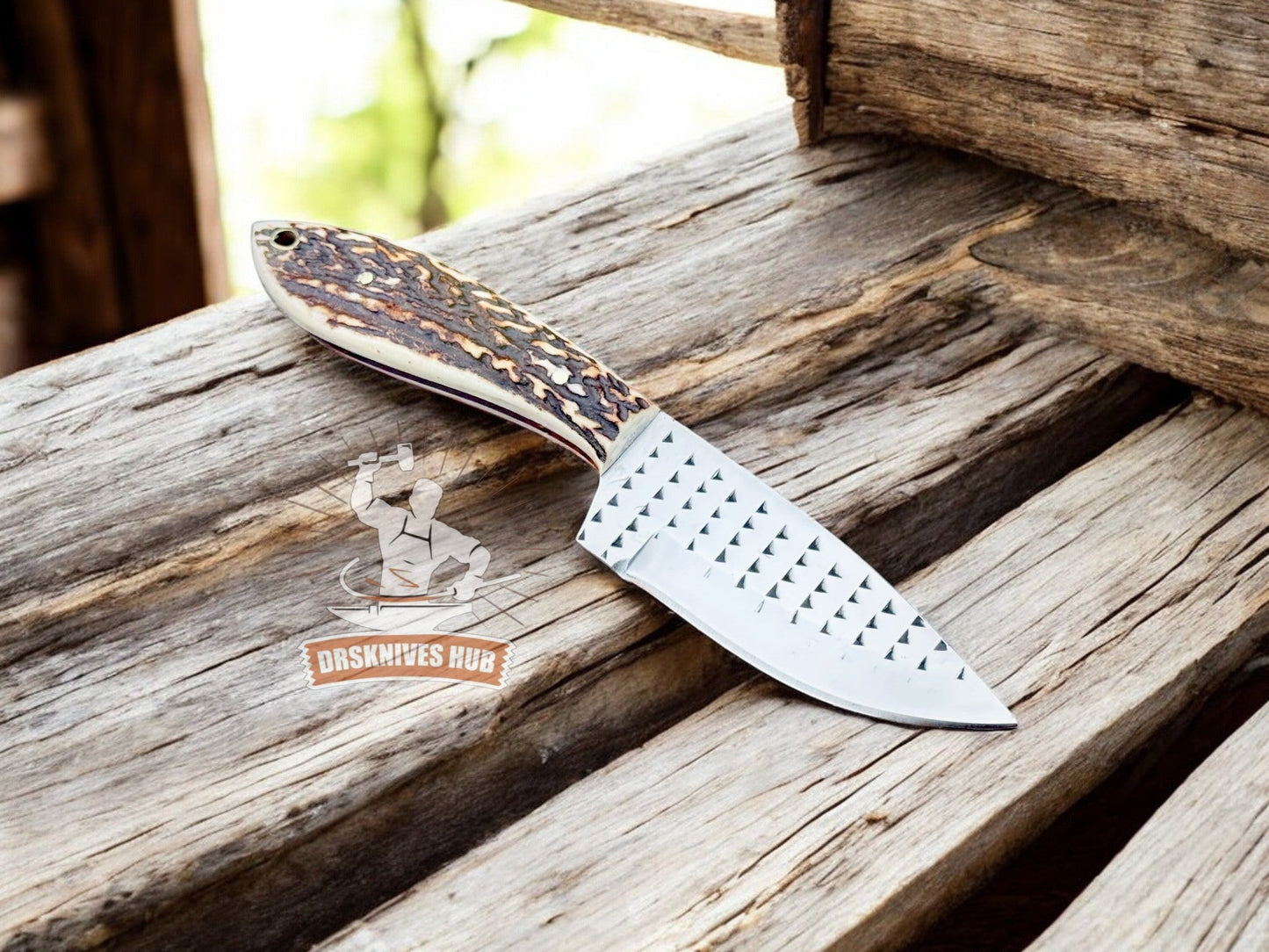 Rasp Tool Steel Cowboy Knife 8" – Antler Handle | DRSKNIVES HUB