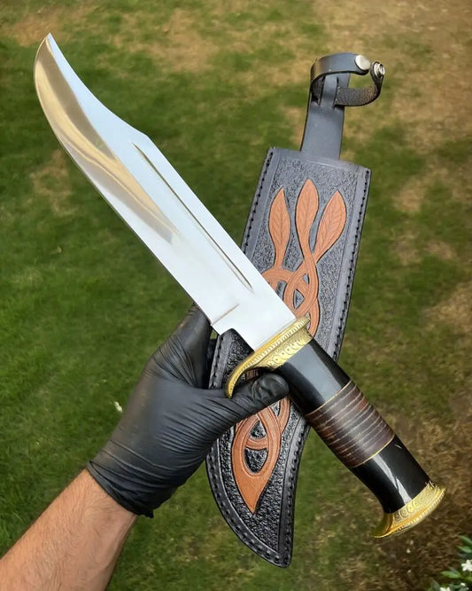 Premium D2 Steel Bowie Knife | Blood Grooved Blade