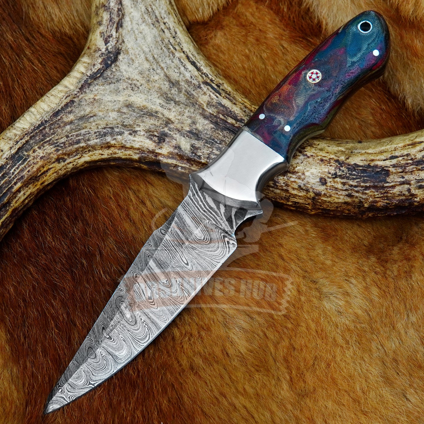 Damascus Hunting Knife 10" – Personalised Micarta Handle | DRSKNIVES HUB