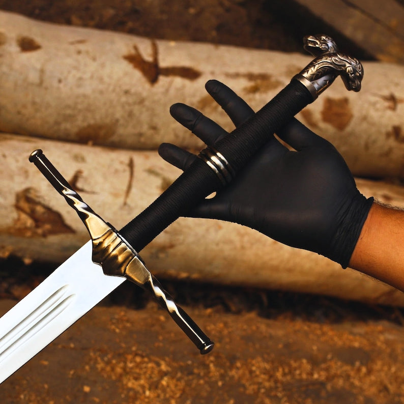 Witcher Sword Handmade Stainless Steel Blade Sword With Leather Sheath Cover