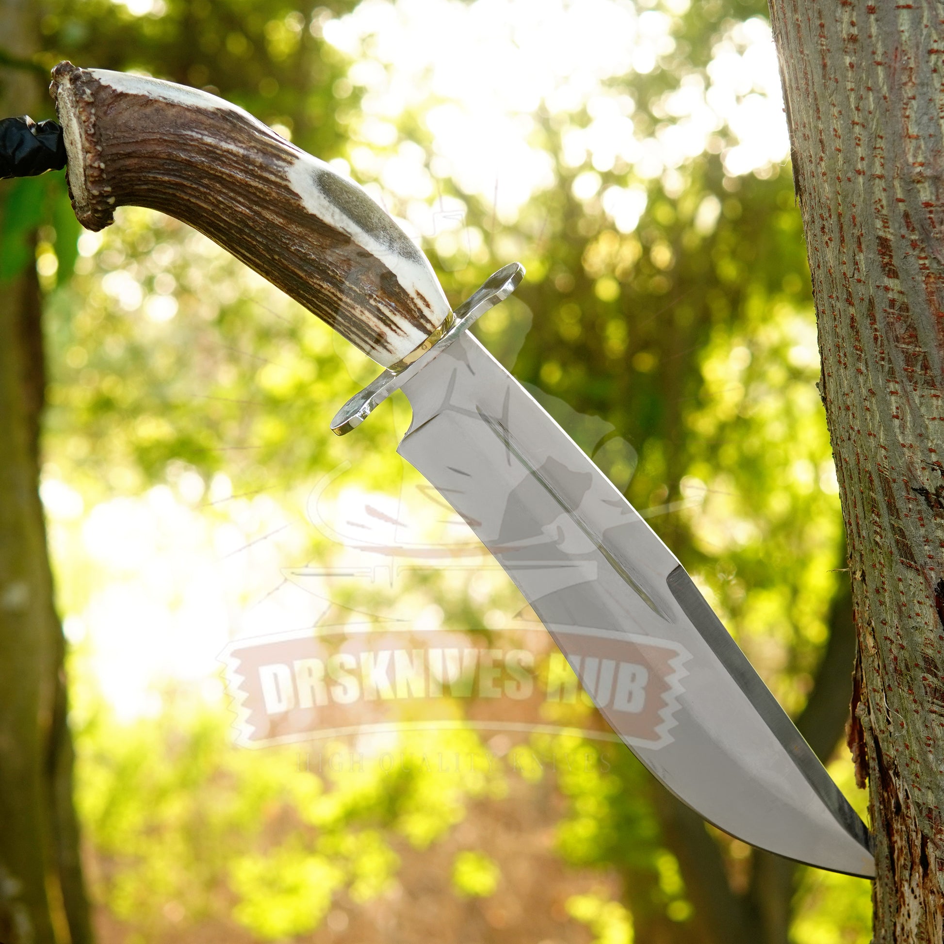 Handmade D2 Steel Gurkha Bowie Knife Antler Handle With Leather Sheath Cover Full Tang Bowie knife | DRSKNIVES HUB