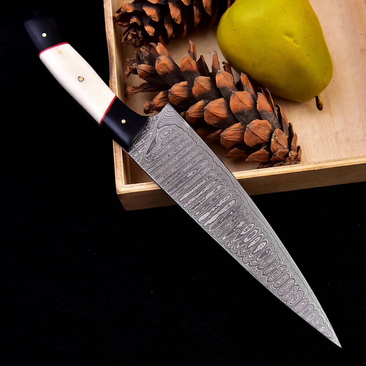 Camel Bone Handle Handmade Damascus Steel Blade Chef Knife, kitchen knife Boning knife