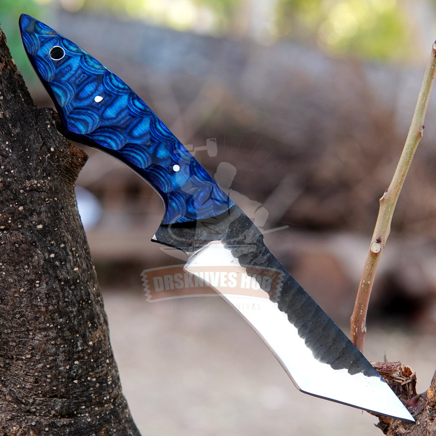Fixed Blade Tanto Knife 9" – Carbon Steel with Wood Handle | DRSKNIVES HUB