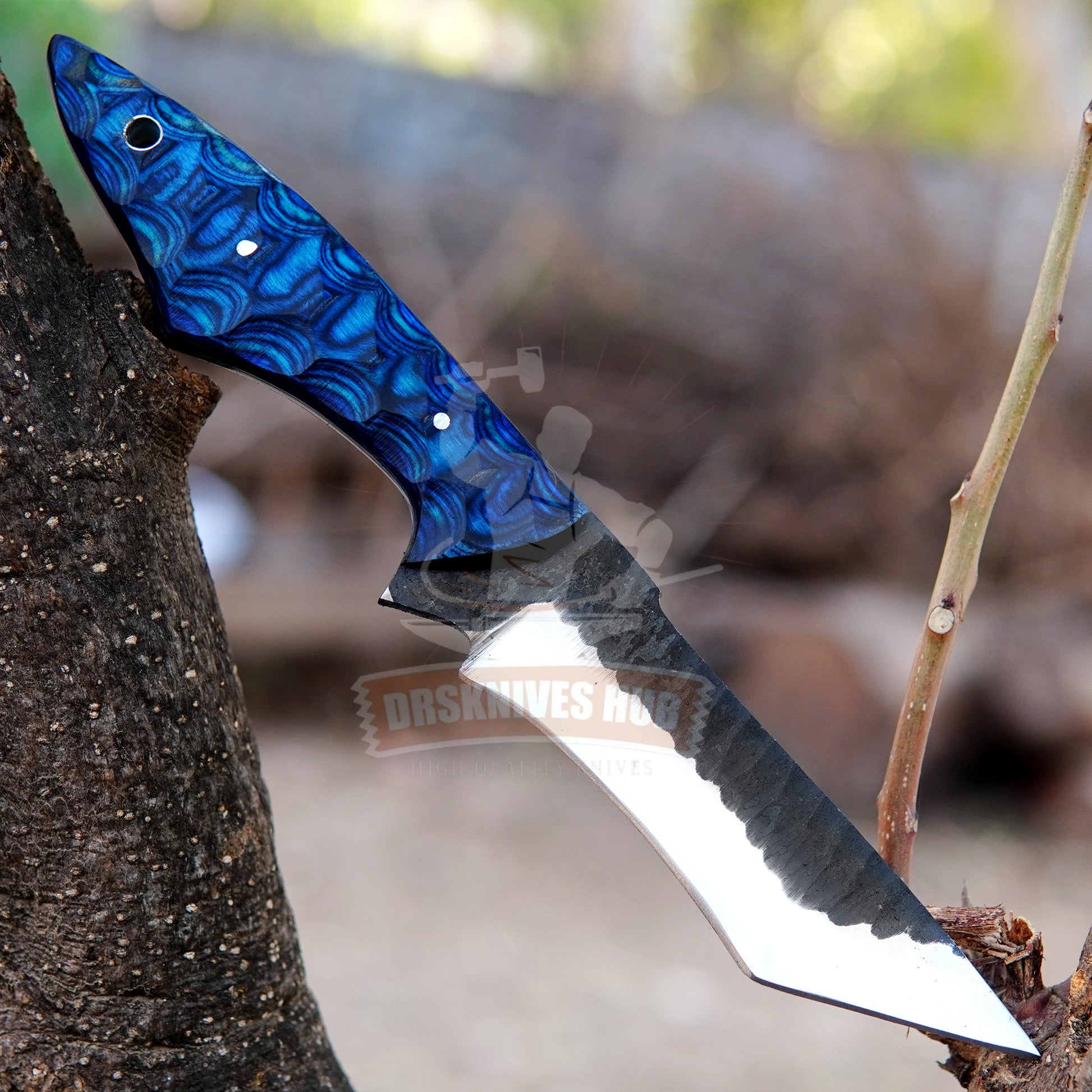 Fixed Blade Tanto Knife 9" – Carbon Steel with Wood Handle | DRSKNIVES HUB