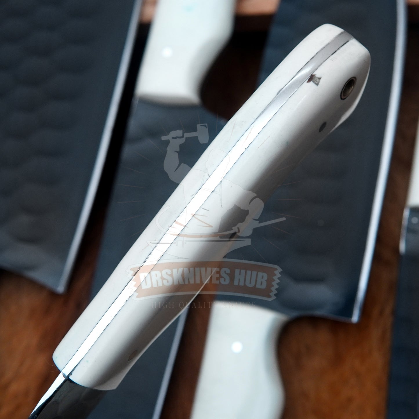 Hand Forged High Carbon Steel Chef Knife Set: Black Blade, Resin Handle, Leather Case | DRSKNIVES HUB