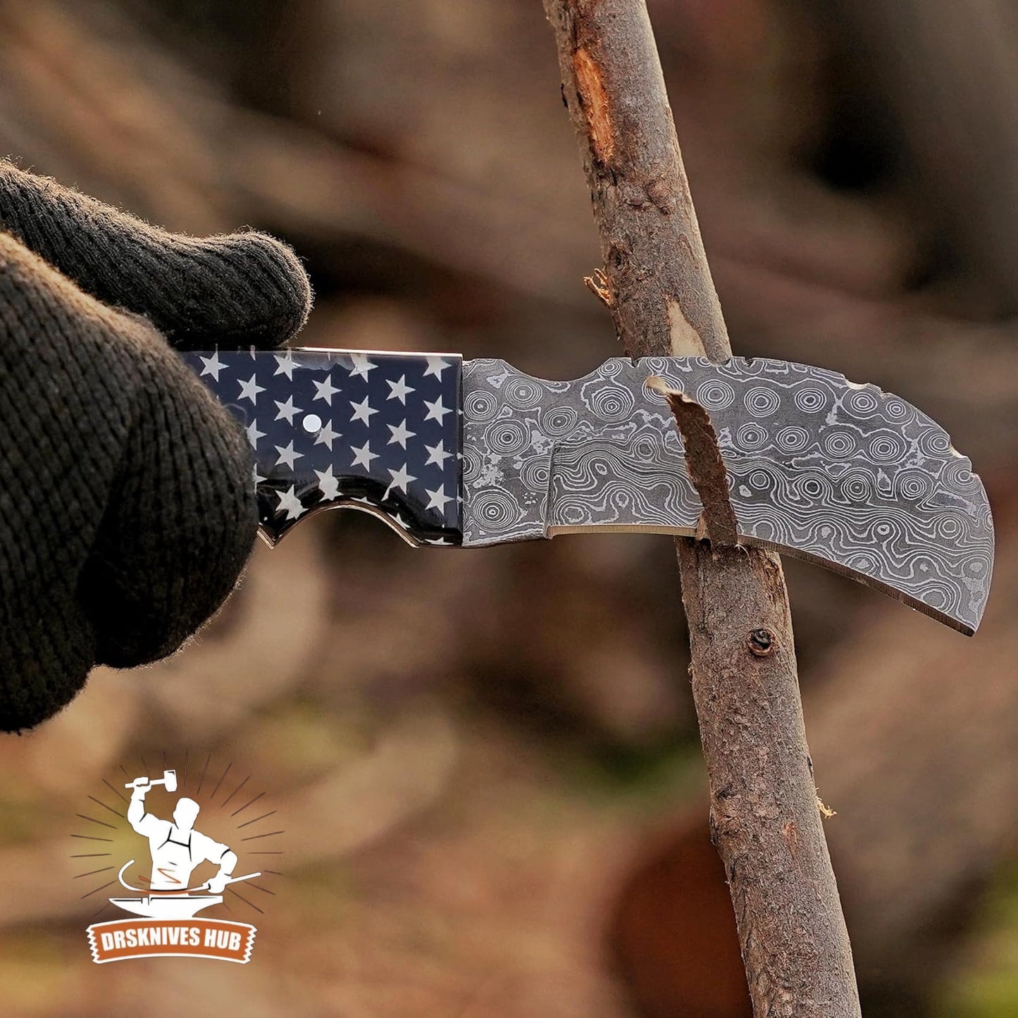 Handmade 1095 Steel Lineman’s Hawkbill knife with Leather sheath