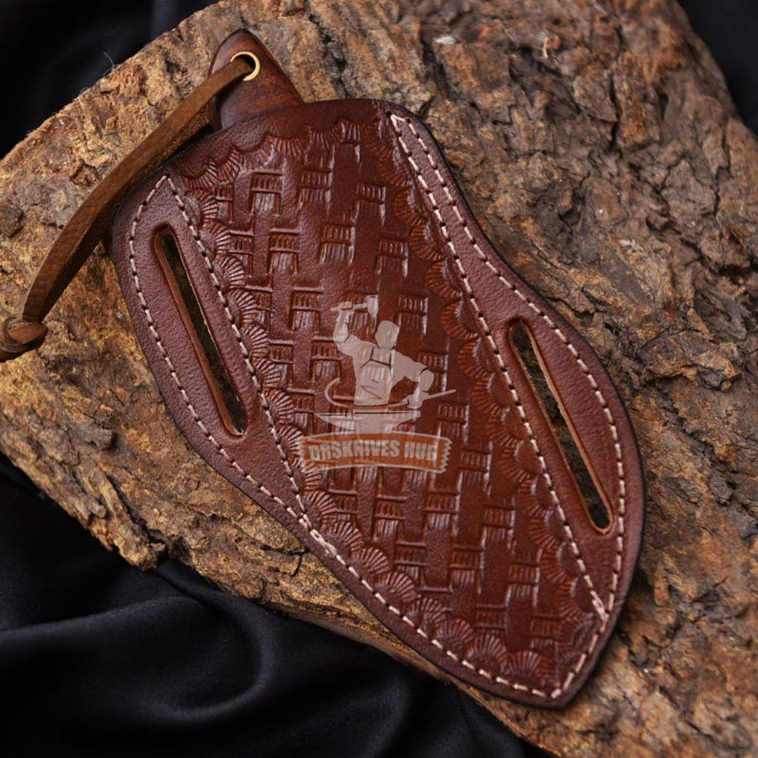 Damascus EDC Skinner Knife 6" – Camel Bone & Turquoise Handle | DRSKNIVES HUB