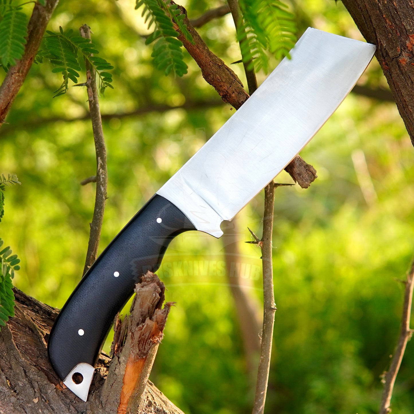 Carbon Steel Bushcraft Knife – Black Micarta Handle with Leather Cover | DRSKNIVES HUB
