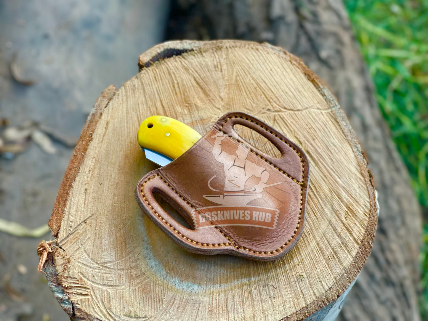 Hand Forged D2 Steel Dual Blade Folding Knife | Leather Sheath