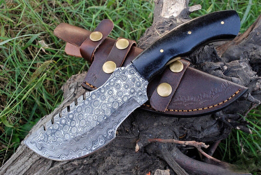 Handmade Damascus Steel Tracking knife Damascus Steel Fixed Blade Full Tang knife