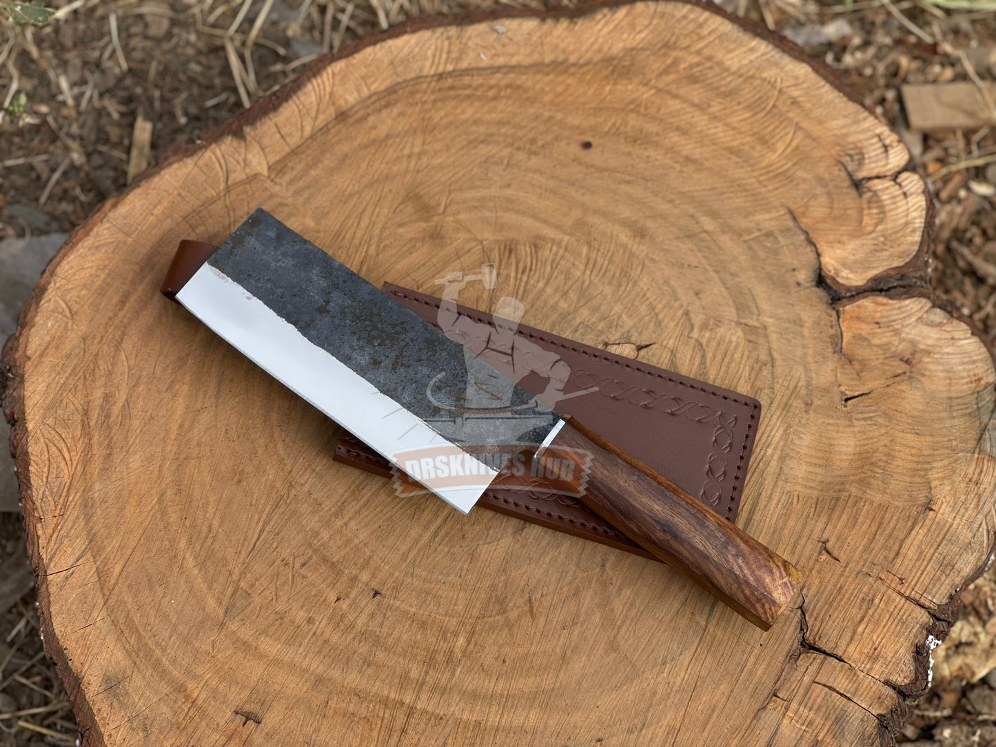 Hand-Forged Carbon Steel  Chef's Cleaver BBQ Knife | DRSKNIVES HUB