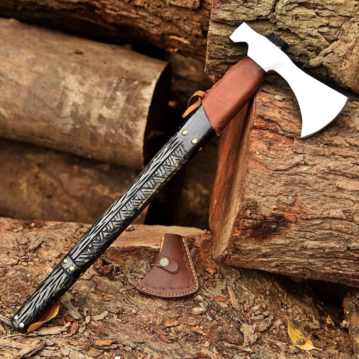 Stainless Handmade Viking Axe - Forged Carbon Steel Axe Outdoor Tactical Camping