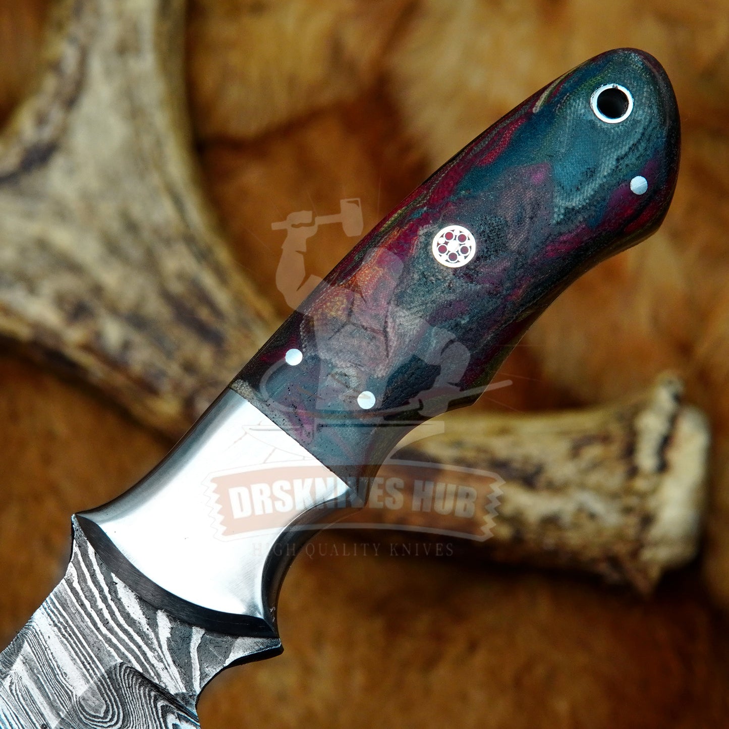 Damascus Hunting Knife 10"