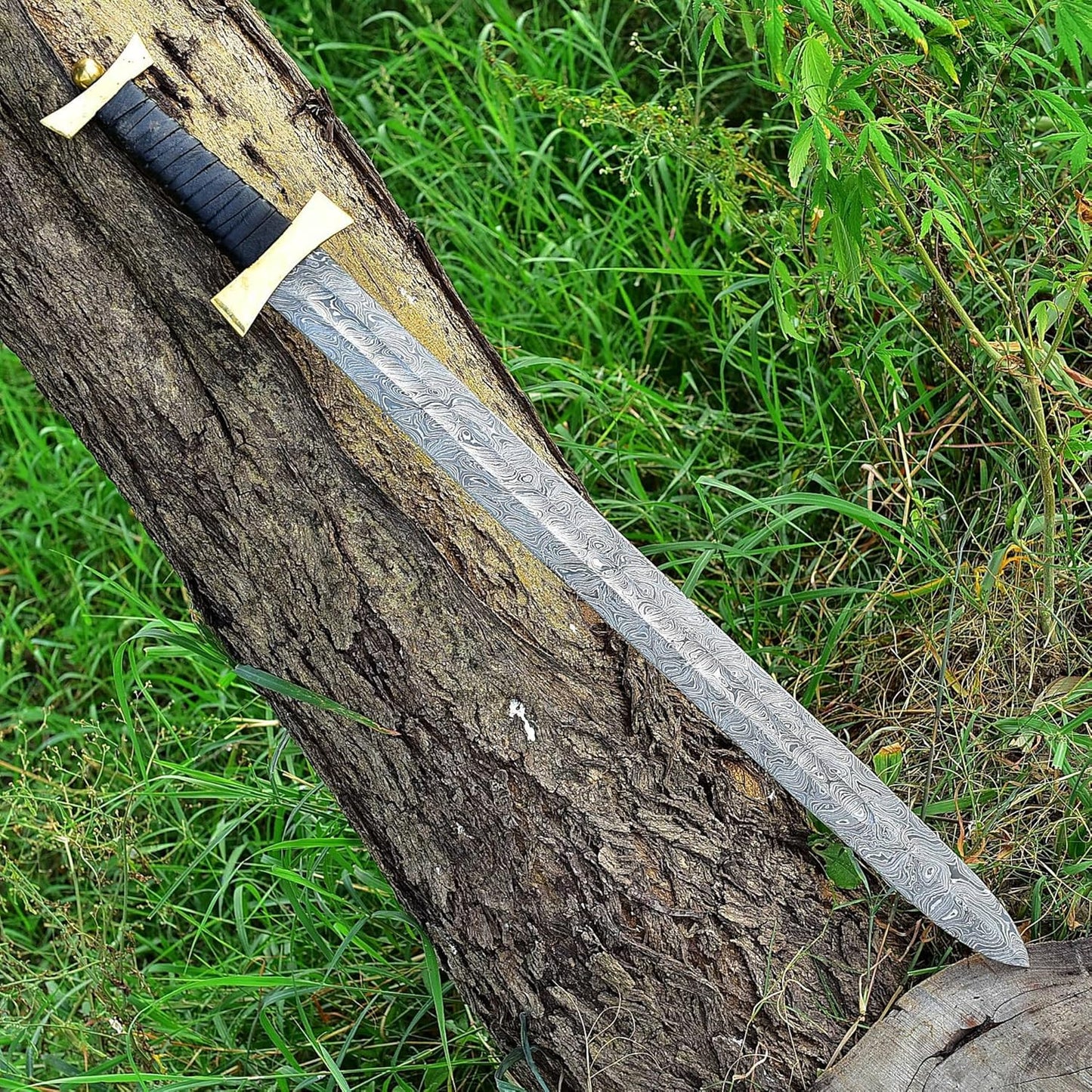 Handmade Damascus Steel Blade Sword Spatha Sword 32" Word